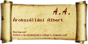 Árokszállási Albert névjegykártya